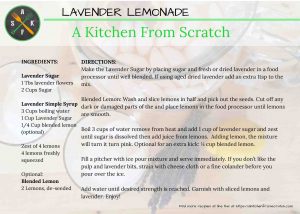 Lavender Lemonade Recipe Card